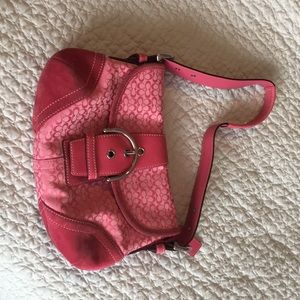 early 2000s bright pink Coach purse